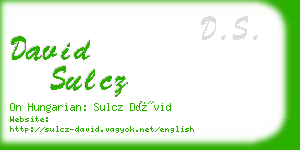 david sulcz business card